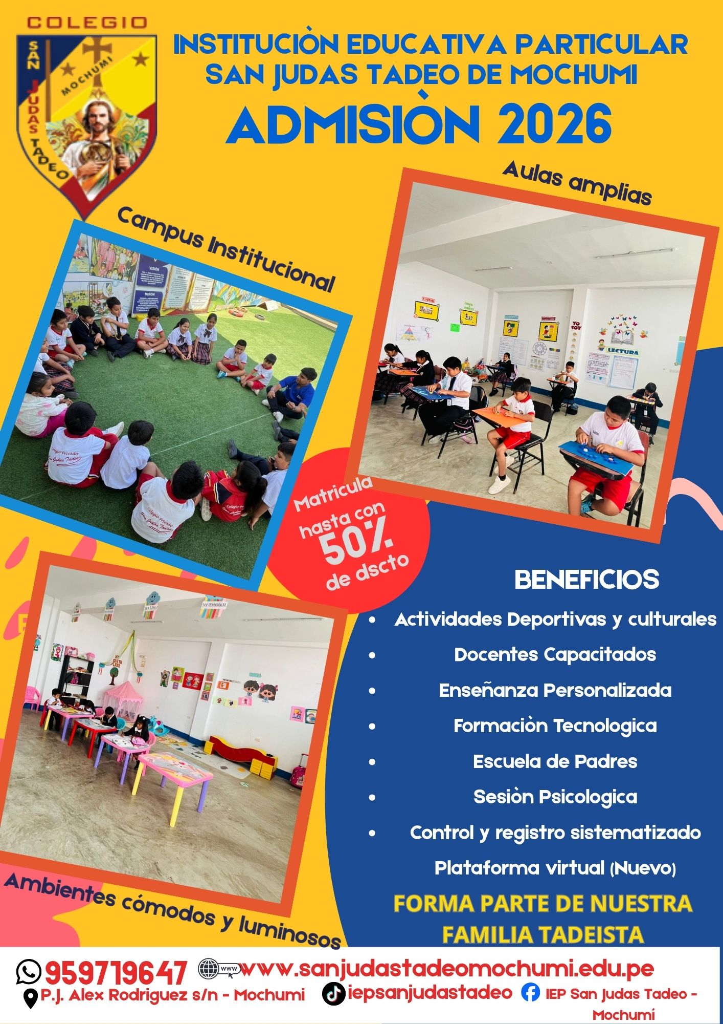 Flyer para instituto moderno alegre colorido 