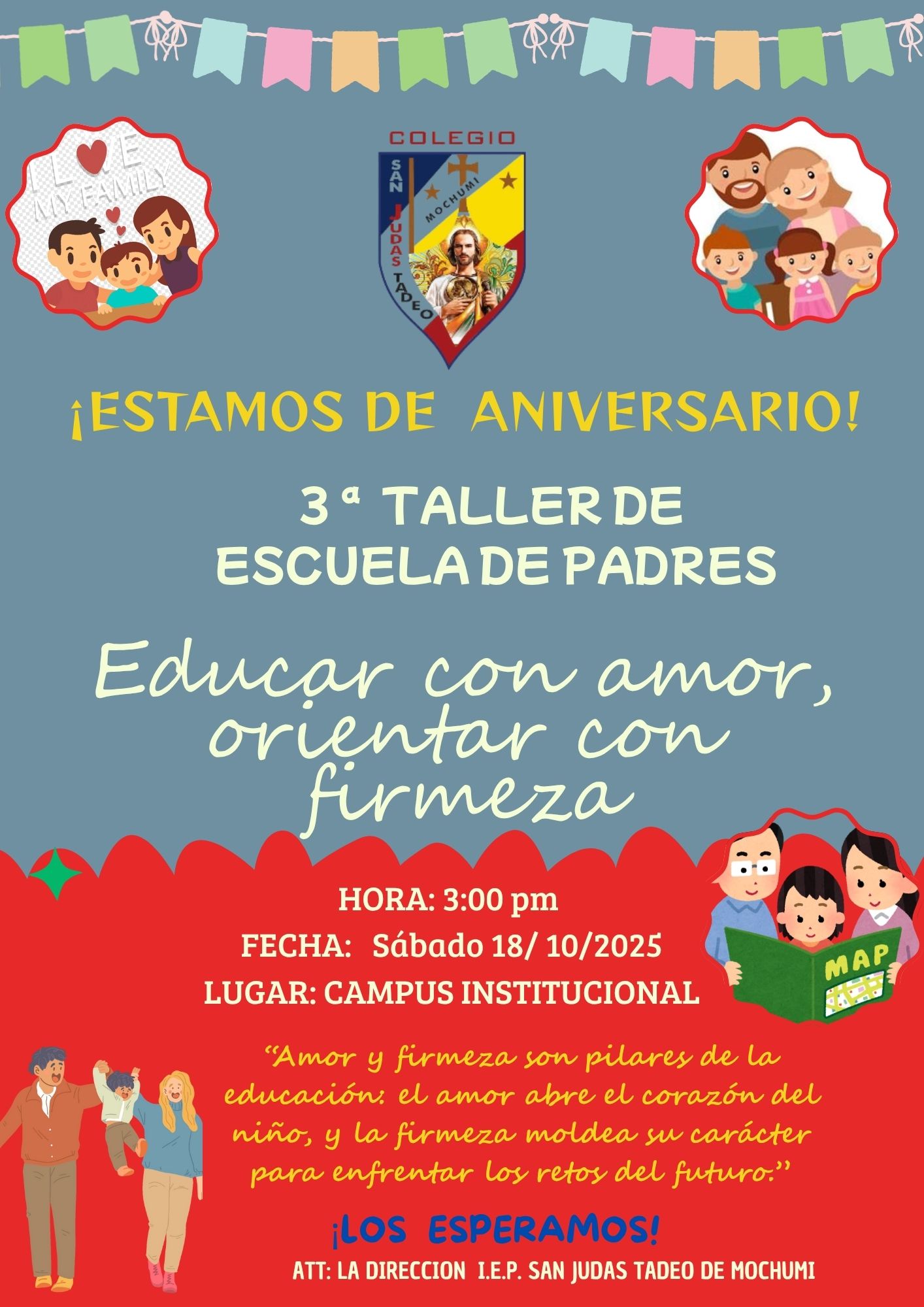 Folleto Vertical para Escuela Día en Familia 