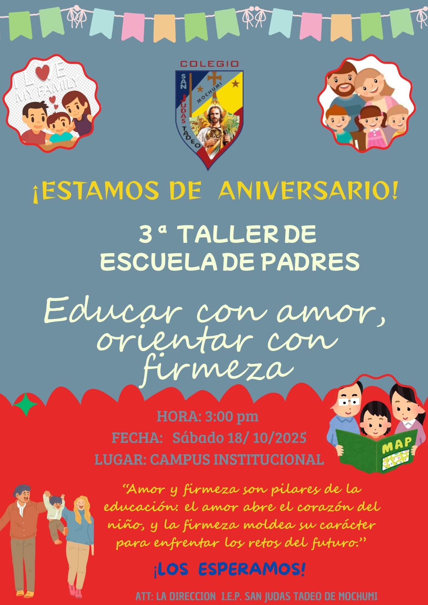 Folleto Vertical para Escuela Día en Familia 